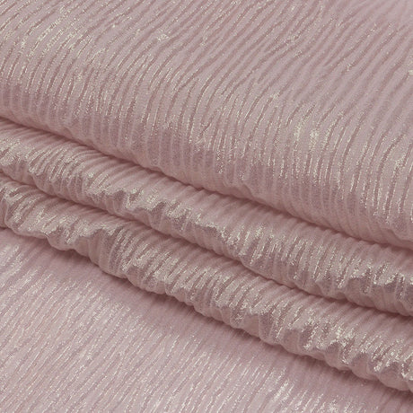 Polyester Chiffon Plisse with All-Over Foil - Pink and Gold - Honey Collection