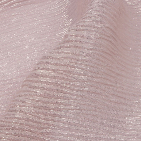 Polyester Chiffon Plisse with All-Over Foil - Pink and Gold - Honey Collection