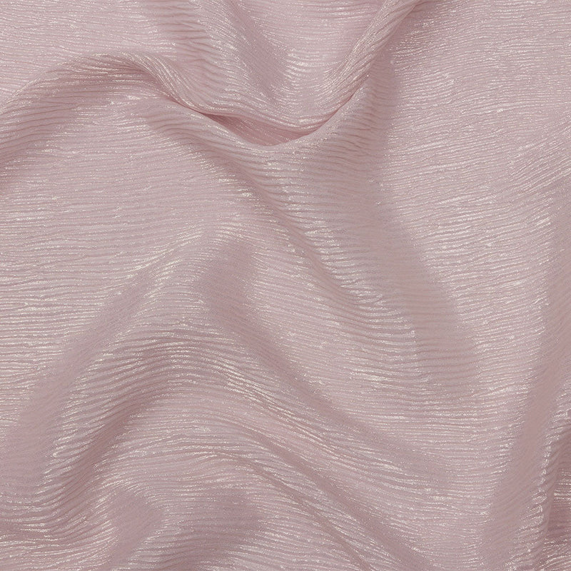 Polyester Chiffon Plisse with All-Over Foil - Pink and Gold - Honey Collection