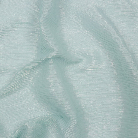 Polyester Chiffon Plisse with All-Over Foil - Baby Blue and Gold - Honey Collection