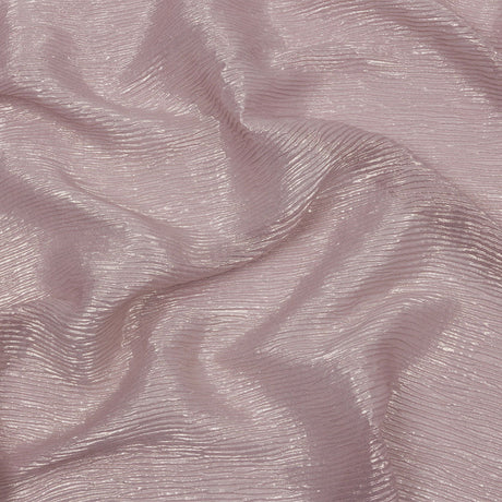 Polyester Chiffon Plisse with All-Over Foil - Mauve and Gold - Honey Collection