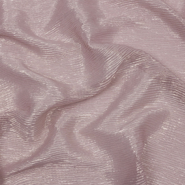 Polyester Chiffon Plisse with All-Over Foil - Mauve and Gold - Honey Collection