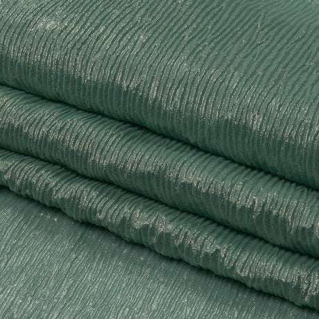 Polyester Chiffon Plisse with All-Over Foil - Green and Gold - Honey Collection