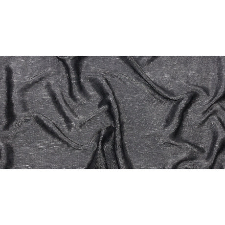 Polyester Chiffon Plisse with All-Over Foil - Black and Silver - Honey Collection