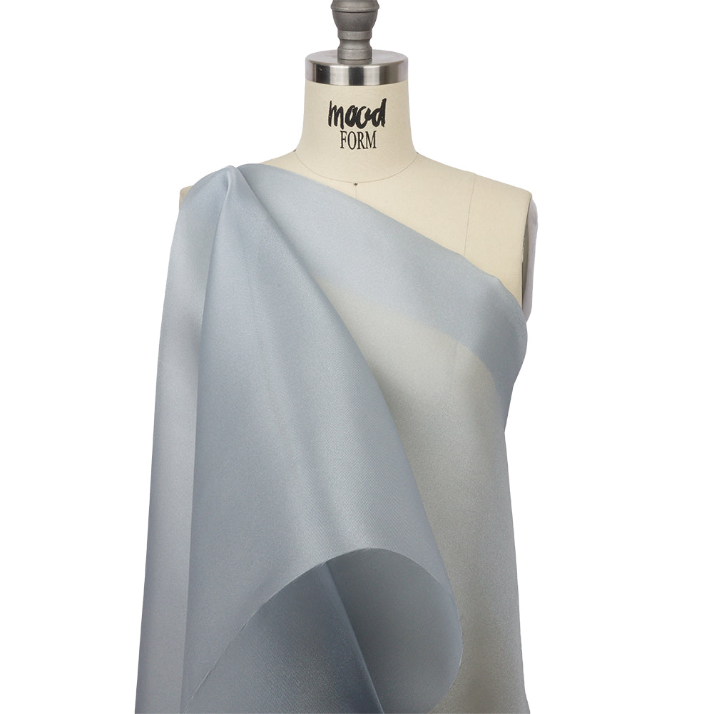 Polyester Twill Organdy - Shimmering Dusty Blue - Quinn Collection