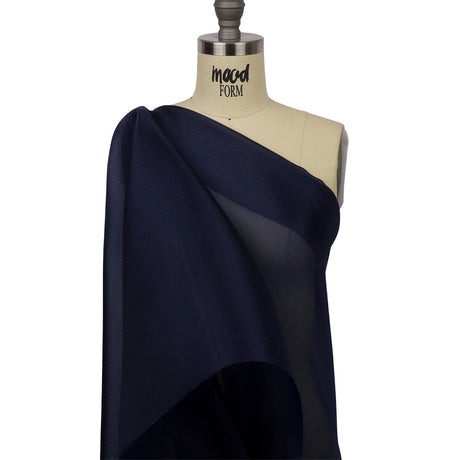 Polyester Twill Organdy - Shimmering Navy - Quinn Collection