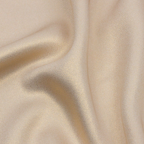 Ultra-Smooth Polyester Georgette with Foiling - Beige and Gold - Valeria Collection