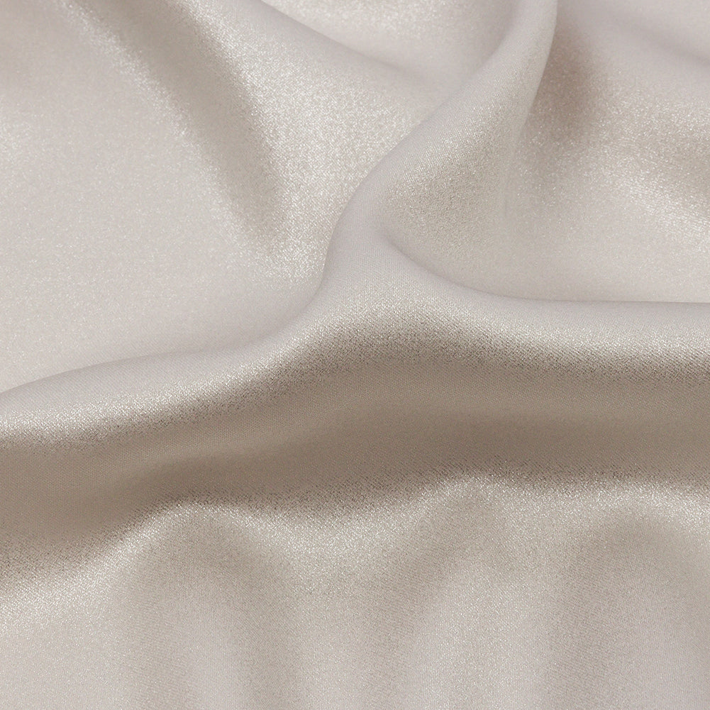 Ultra-Smooth Polyester Georgette with Foiling - Beige and Silver - Valeria Collection