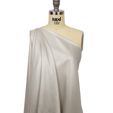 Ultra-Smooth Polyester Georgette with Foiling - Beige and Silver - Valeria Collection