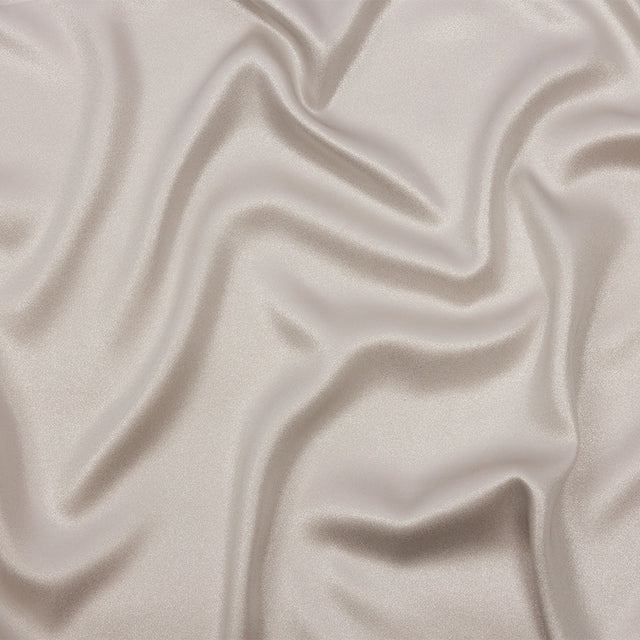 Ultra-Smooth Polyester Georgette with Foiling - Beige and Silver - Valeria Collection