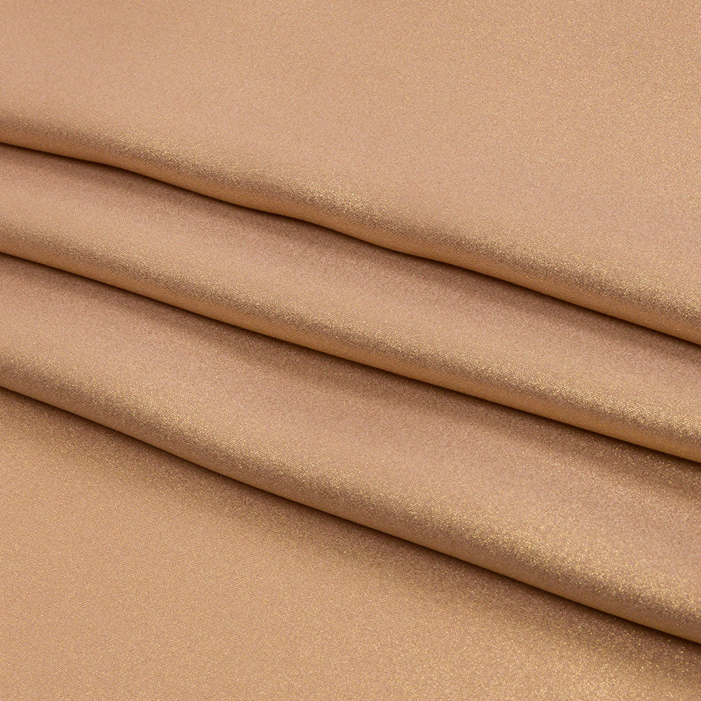 Ultra-Smooth Polyester Georgette with Foiling - Tan and Gold - Valeria Collection