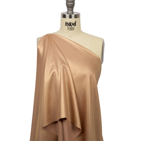 Ultra-Smooth Polyester Georgette with Foiling - Tan and Gold - Valeria Collection
