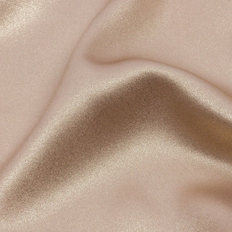 Ultra-Smooth Polyester Georgette with Foiling - Dark Beige and Gold - Valeria Collection