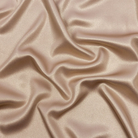Ultra-Smooth Polyester Georgette with Foiling - Dark Beige and Gold - Valeria Collection