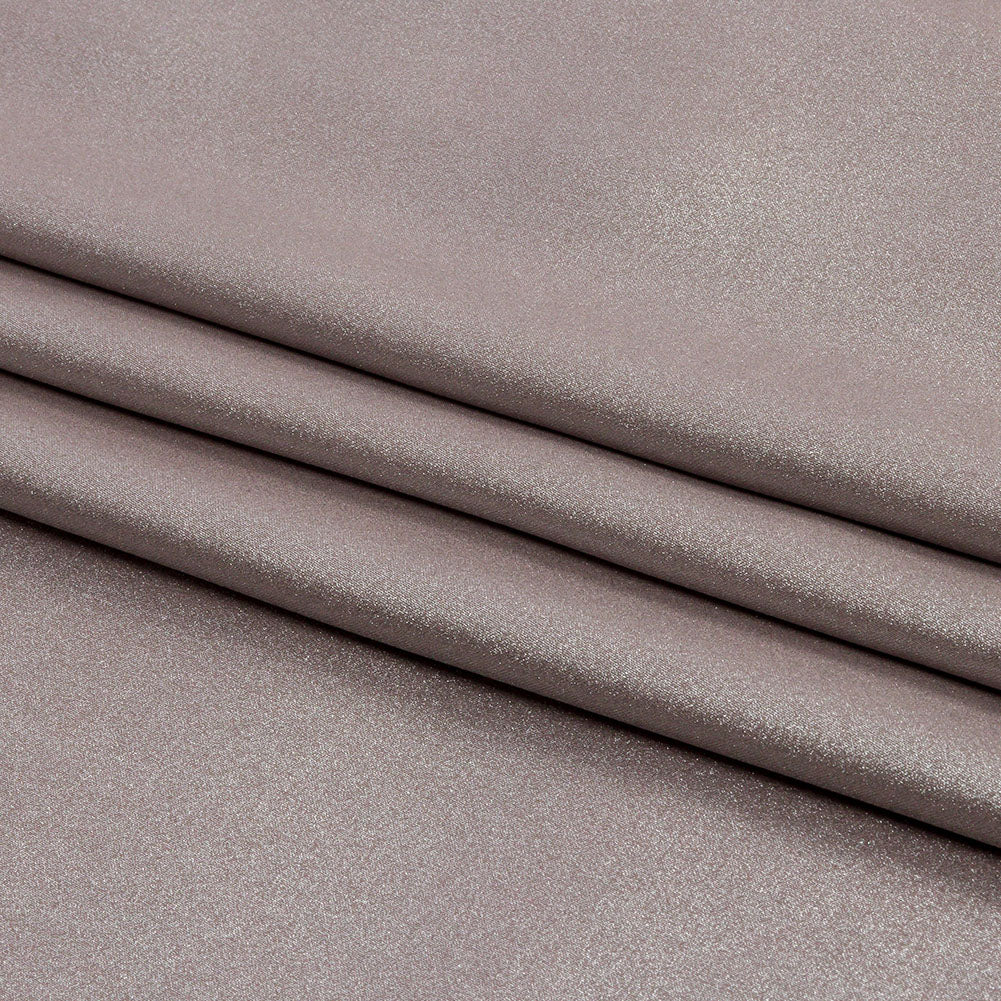 Ultra-Smooth Polyester Georgette with Foiling - Taupe and Silver - Valeria Collection