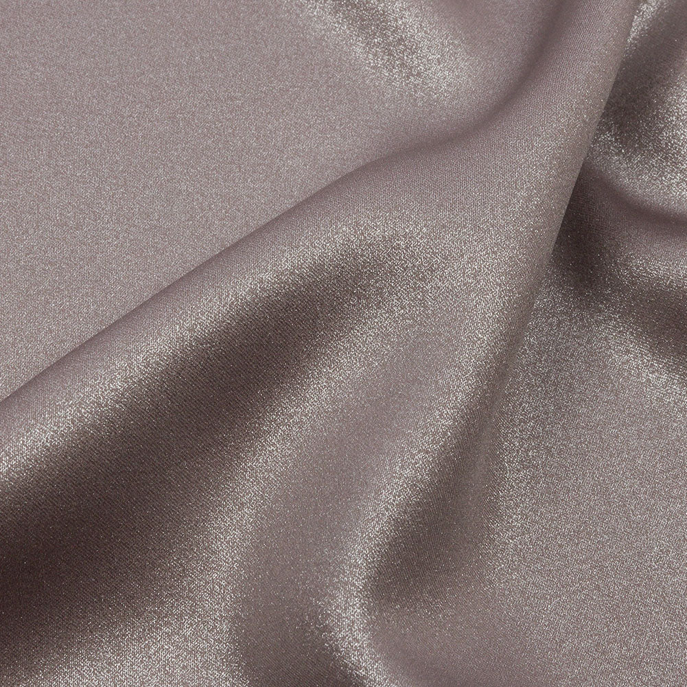 Ultra-Smooth Polyester Georgette with Foiling - Taupe and Silver - Valeria Collection