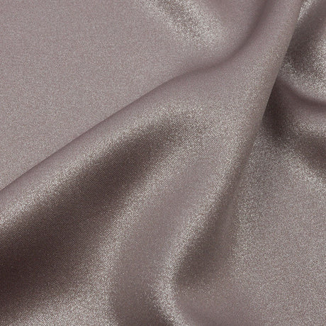Ultra-Smooth Polyester Georgette with Foiling - Taupe and Silver - Valeria Collection