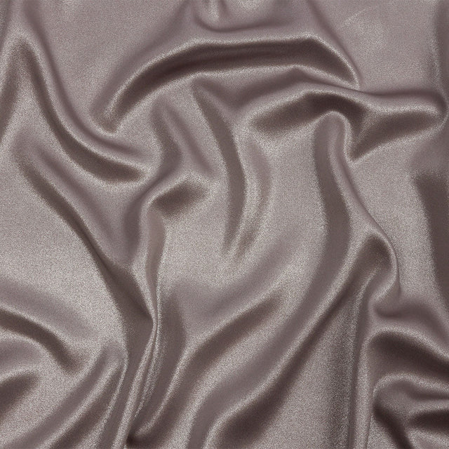 Ultra-Smooth Polyester Georgette with Foiling - Taupe and Silver - Valeria Collection