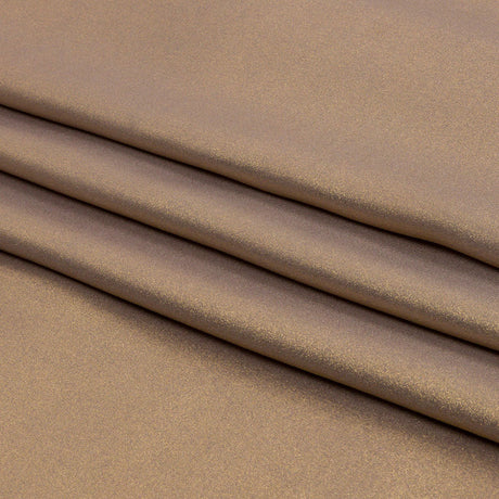 Ultra-Smooth Polyester Georgette with Foiling - Taupe and Gold - Valeria Collection