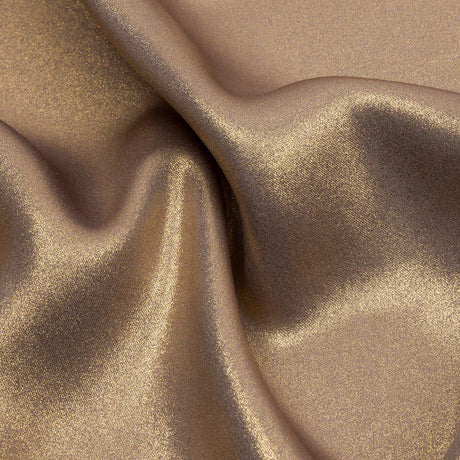 Ultra-Smooth Polyester Georgette with Foiling - Taupe and Gold - Valeria Collection