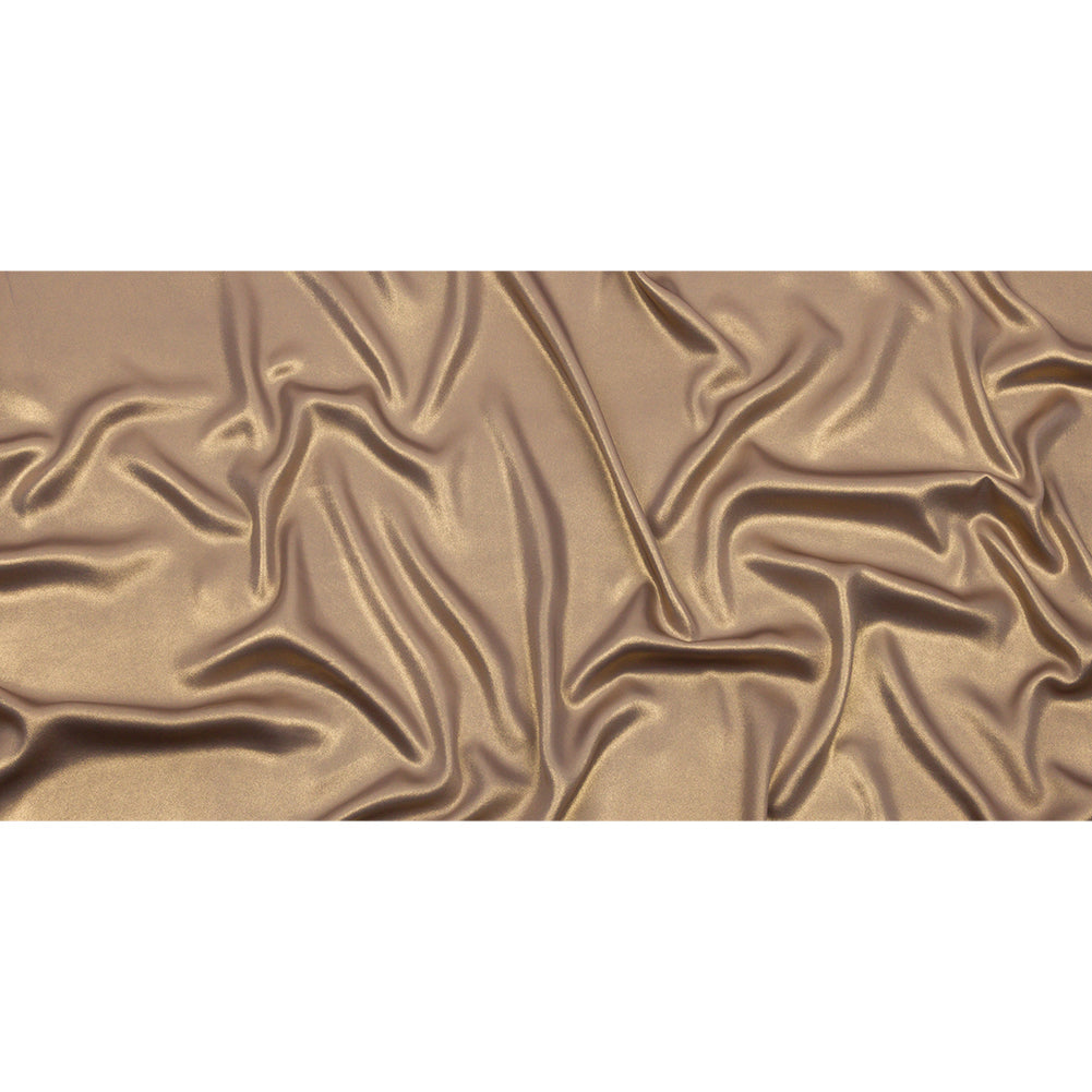 Ultra-Smooth Polyester Georgette with Foiling - Taupe and Gold - Valeria Collection