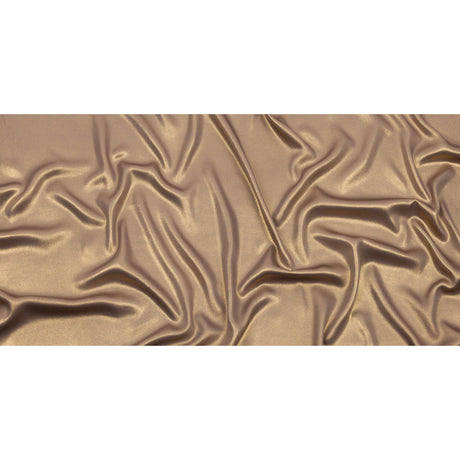 Ultra-Smooth Polyester Georgette with Foiling - Taupe and Gold - Valeria Collection
