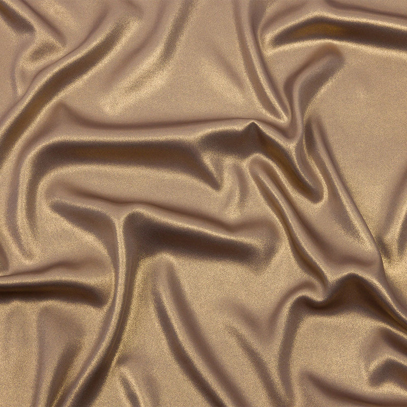 Ultra-Smooth Polyester Georgette with Foiling - Taupe and Gold - Valeria Collection