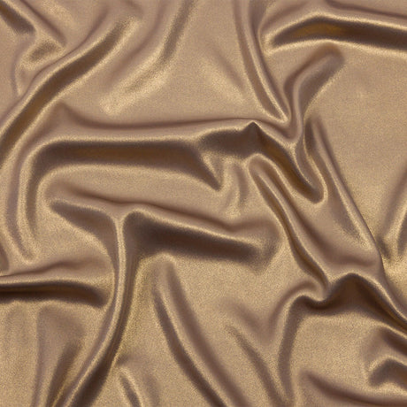 Ultra-Smooth Polyester Georgette with Foiling - Taupe and Gold - Valeria Collection