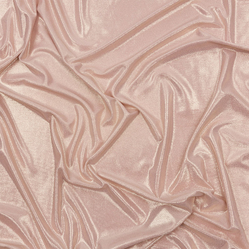 Polyester Interlock Knit with Gold Foiling - Pale Pink - Oriana Collection