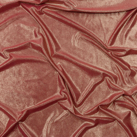 Polyester Interlock Knit with Gold Foiling - Brick - Oriana Collection