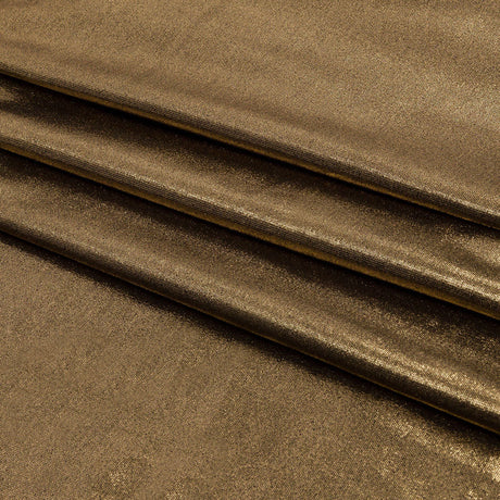 Polyester Interlock Knit with Gold Foiling - Black - Oriana Collection
