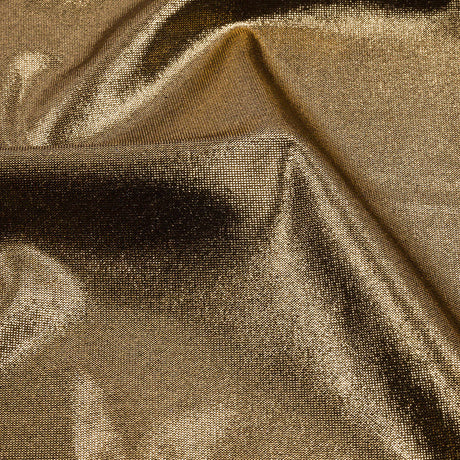 Polyester Interlock Knit with Gold Foiling - Black - Oriana Collection