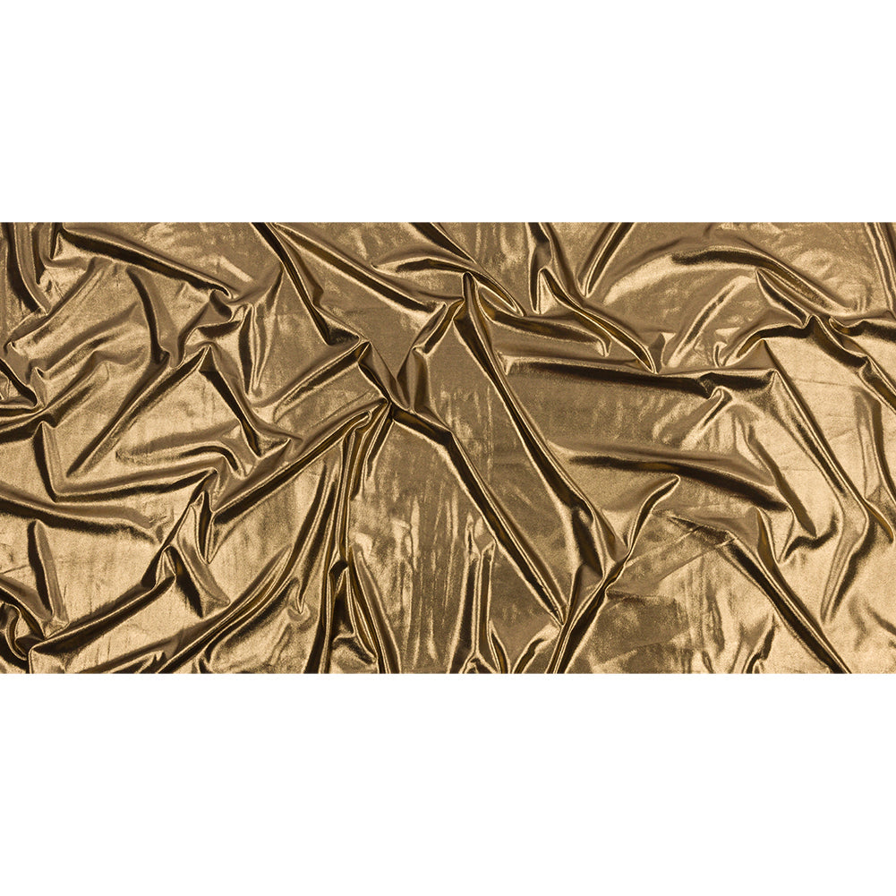 Polyester Interlock Knit with Gold Foiling - Black - Oriana Collection