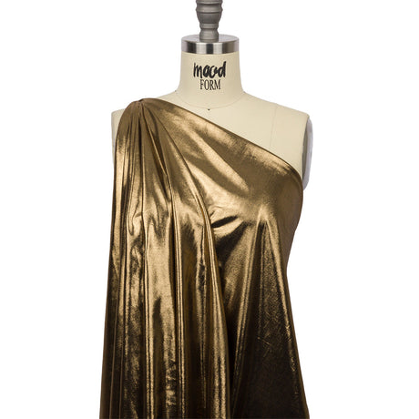 Polyester Interlock Knit with Gold Foiling - Black - Oriana Collection