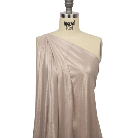Foiled ITY Interlock Knit - Beige and Gold - Gaby Collection