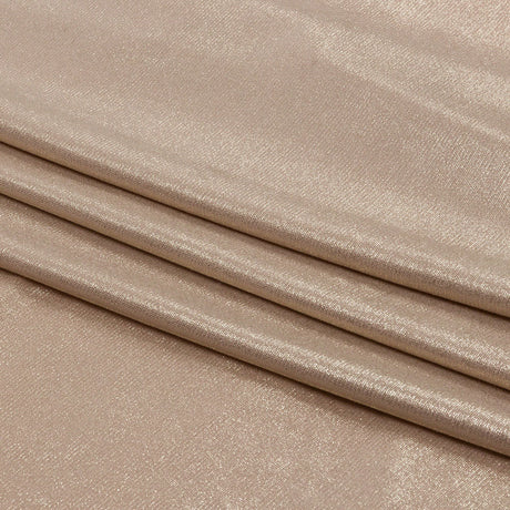 Foiled ITY Interlock Knit - Plaza Taupe and Gold - Gaby Collection