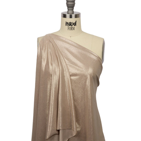 Foiled ITY Interlock Knit - Plaza Taupe and Gold - Gaby Collection