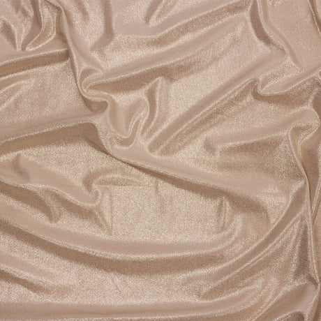 Foiled ITY Interlock Knit - Plaza Taupe and Gold - Gaby Collection