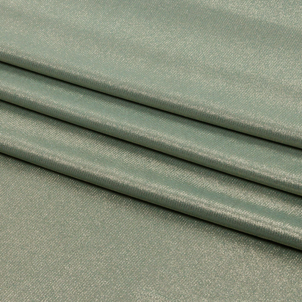 Foiled ITY Interlock Knit - Green Bay and Gold - Gaby Collection