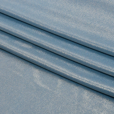 Foiled ITY Interlock Knit - Sky and Silver - Gaby Collection