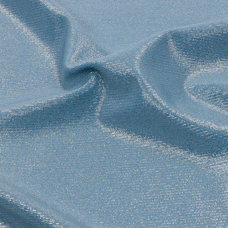 Foiled ITY Interlock Knit - Sky and Silver - Gaby Collection