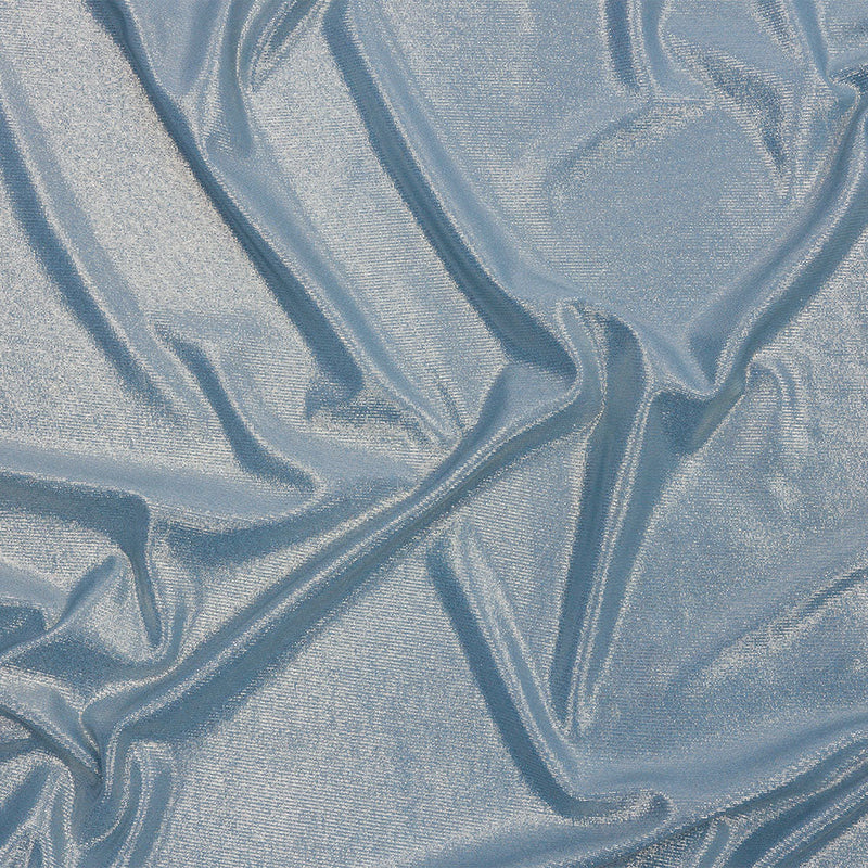 Foiled ITY Interlock Knit - Sky and Silver - Gaby Collection