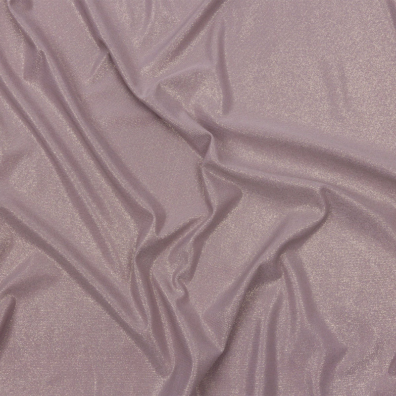 Foiled ITY Interlock Knit - Purplish Gray and Gold - Gaby Collection