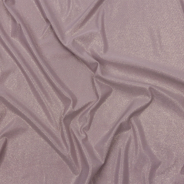 Foiled ITY Interlock Knit - Purplish Gray and Gold - Gaby Collection
