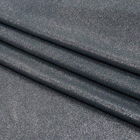 Foiled ITY Interlock Knit - Steel Gray and Silver - Gaby Collection