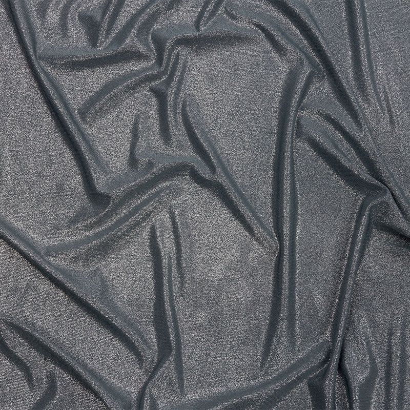 Foiled ITY Interlock Knit - Steel Gray and Silver - Gaby Collection