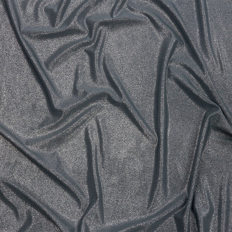 Foiled ITY Interlock Knit - Steel Gray and Silver - Gaby Collection