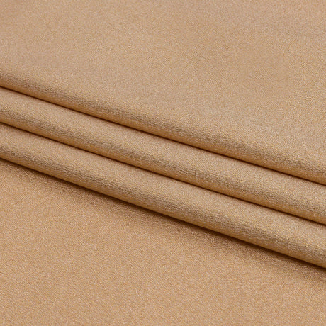 Stretch Polyester Crepe with Gold Foiling - Beige - Devyn Collection