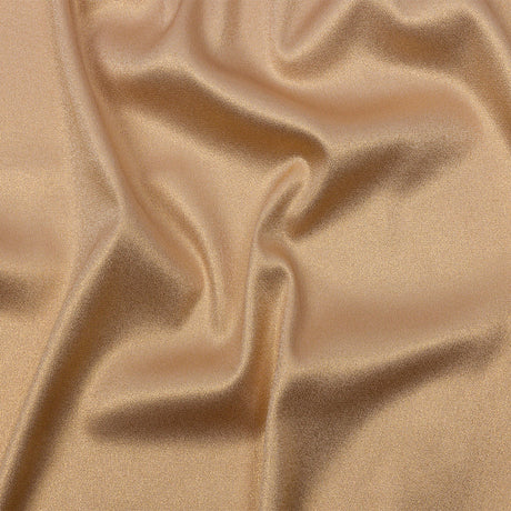 Stretch Polyester Crepe with Gold Foiling - Beige - Devyn Collection
