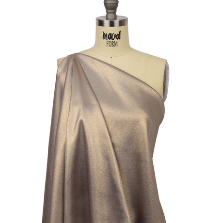 Stretch Polyester Crepe with Gold Foiling - Gray - Devyn Collection